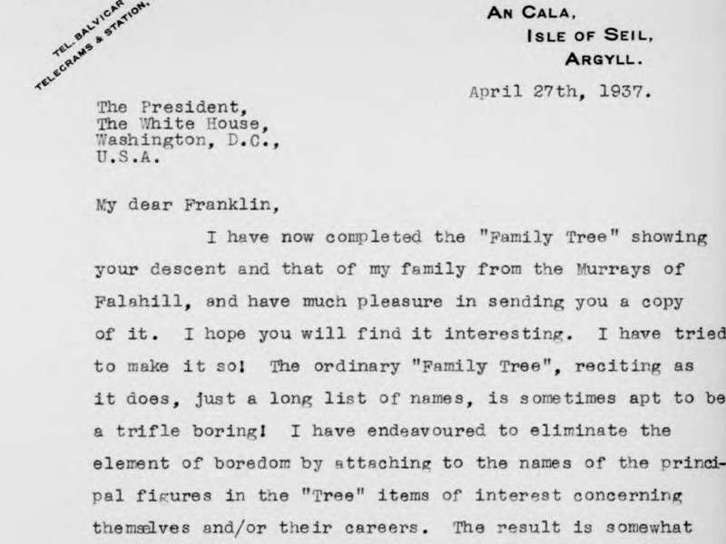 A letter addressed to My dear Franklin.