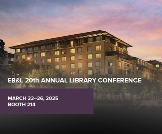 An advertisement for BOA's attendance at the ER&L 20th Annual Library Conference held at the AT&T Executive Education and Conference Center.